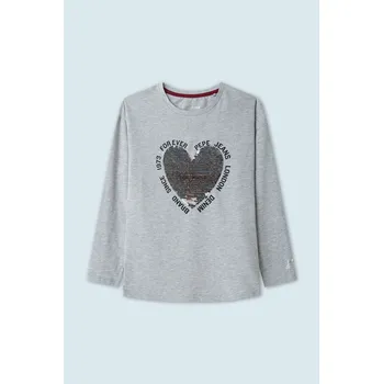 Dámské tričko Pepe Jeans Dívčí tričko VERA Barva: šedá, Velikost: 6 LET