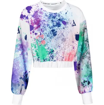 Dámská mikina Dámská funkční cropped mikina premium ALTISPORT VOJ/ALW055MI08 FIALOVÁ/ZELENÁ S