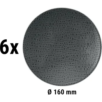 Pizza kámen G.Gastro (6 pieces) SELTMANN WEIDEN | Porcelain Coupe Dinner Plates – Anthracite - Ø 16.5 cm - Flat