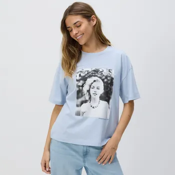 Reserved - Tričko s vyšívaným vzorem - bleděmodrá - WU156-05X - WU156-05X-S