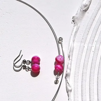 Souprava šperků Tibetský achát purpurový souprava