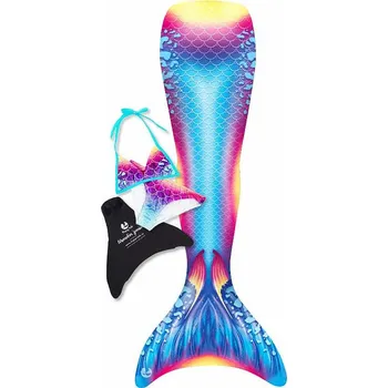 Vodní sport Set mořská panna Happy Tails BLUE CORAL a monoploutev - 134/140