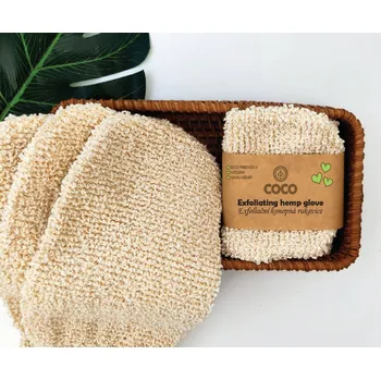 Konopná exfoliační rukavice COCO – na tělo i pleť