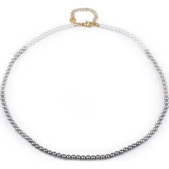 Náhrdelník Perlový náhrdelník kombinace barev Varianta: 2 šedá perlová perlová, Balení: 1 ks