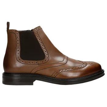 Pánské polobotky Hnědé Kožené Botky Pánské Se Zipem Wojas 2004552 44