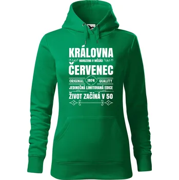 Pánská mikina Dámská mikina Narození královny Velikost (žena): M, Vyberte barvu: Středně zelená