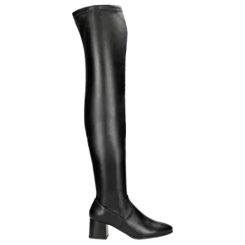 Dámské kozačky Černé Vysoké Kozačky Dámské Z Lícové Kůže Wojas 7101351 36