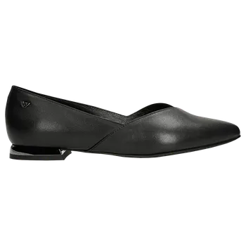 Dámské polobotky Černé Baleríny Se Špičatou Špičkou A Ozdobným Podpatkem Wojas 4404951 38