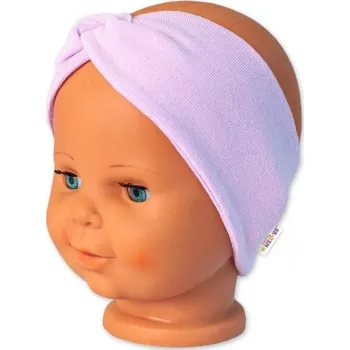 Kojenecké oblečení Baby Nellys Bavlněná čelenka dvouvrstvá, lila, vel. 6-9 měsíců