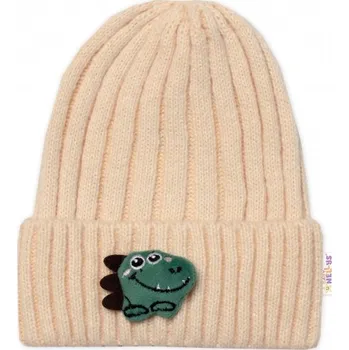 Pokrývka hlavy Dětská zimní čepice Dino - ecru, vel. 48-54 cm