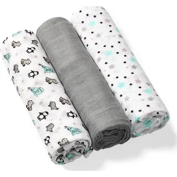 Plena BabyOno Bambusové dětské plenky 3 ks - šedá