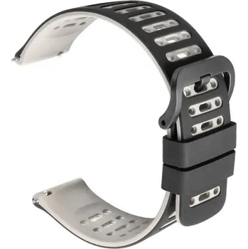 Dvojbarevný řemínek s přezkou 22mm Barva: Černo-béžový