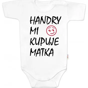 Kojenecký body Body krátký rukáv Handry mi kupuje matka, Baby Nellys, bílé