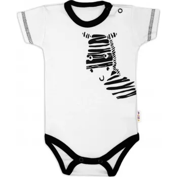 Body krátký rukáv Baby Nellys, Zebra - bílé