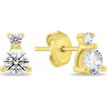 Náušnice Brilio Silver Minimalistické pozlacené náušnice se zirkony EA1175Y + 2 měsíce na vrácení zboží