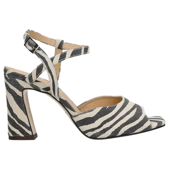 Dámské sandále Sandály S Černo-Béžovými Pruhy Na Širokém Podpatku Wojas 7617960 36