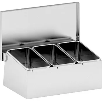 Nerezový zásobník na 3 přísady 230 x 150 x 90 mm