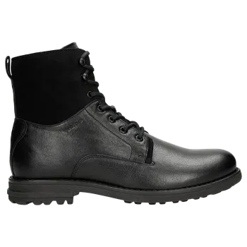 Pánské polobotky Černé Šněrovací Pánské Boty Z Kombinovaných Kůží Wojas 2409471 40