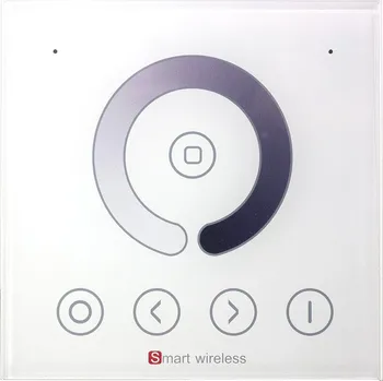 LED páska LURECOM Ovladač velkoplošný 1Z pro LED TOUCH-WALL - dorykový RF nástěnný 1 okruhový ovladač pro jednobarevné LED pásky, bílá barva, 4-zónový