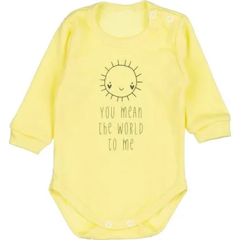 Kojenecký body Body dlouhý rukáv Sluníčko, bavlna MBaby, žlutá, vel. 62