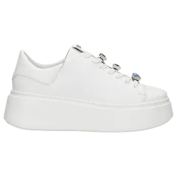 Dámské polobotky Bílé Tenisky S Ozdobnými Krystalky Wojas 4628377 39