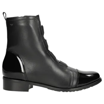 Dámské polobotky Černé Zimní Dámské Kotníkové Boty Z Hladké A Lakované Kůže Wojas 5506871 40