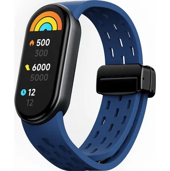 Chytré hodinky Silikonový řemínek s magnetickým zapínáním Mi band 8/9/10 Barva náramku: Tmavě modrá