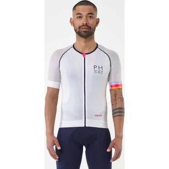 cyklistický dres Cyklistický dres PH AERO JERSEY SHORT SLEEVES - WHITE RAINBOW 2XL