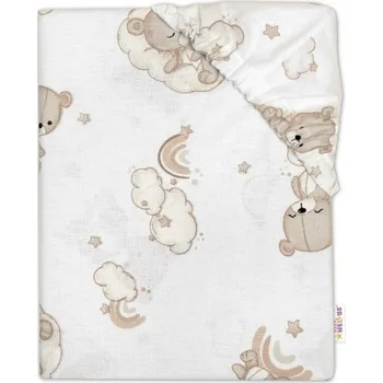 Prostěradlo Bavlněné prostěradlo do postýlky, Malý Medvídek,, bílá/béžová