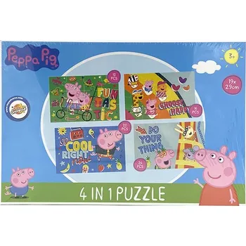 Puzzle Exity KFT Puzzle PEPPA PIG 4 v 1 modré