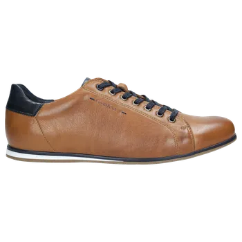 Pánské polobotky Hnědé Kožené Tenisky Pánské S Kontrastní Podrážkou Wojas 807153 40