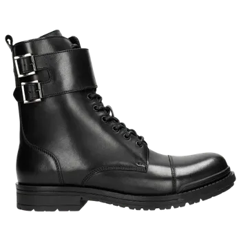 Pánské polobotky Kožené Pánské Šněrovací Kotníkové Boty S Přezkami Wojas 2403451 41