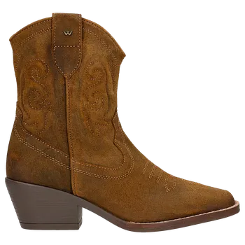 Dámské polobotky Hnědé Kovbojské Boty S Ozdobným Prošíváním Wojas 5529563 37