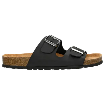 Pánské žabky Černé Pohodlné Pánské Pantofle Na Korkové Podrážce Wojas 3202091 42