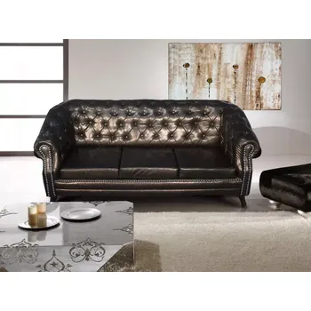 Pohovka ASKONT Chesterfield Bristol Antique Black pohovka 3M