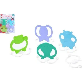 Hračka pro nejmenší Řetěz na kočárek/postýlku 4 zvířátka plast 9ks na kartě 12m+