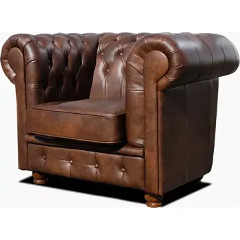 Křeslo Askont Chesterfield Windsor High: Kožené křeslo 1M zvýšené