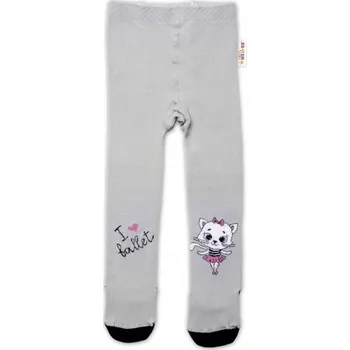 Baby Nellys Bavlněné punčocháče Kočička - šedé, vel. 104/110