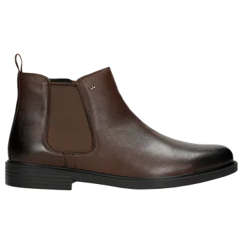 Pánské polobotky Hnědé Pánské Kožené Chelsea Boty Se Zipem Wojas 2004352 40