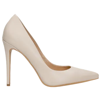 Dámské lodičky Luxusní Krémové Kožené Dámské Lodičky Na Podpatku Wojas 3510054 39