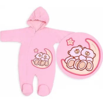 Kojenecká kombinéza Zimní/podzimní kombinézka/overálek Medvídci - sv. růžová