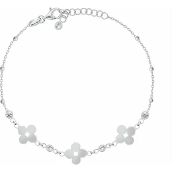Náramek Brilio Silver Půvabný stříbrný náramek se zirkony Květiny BRC233W + 2 měsíce na vrácení zboží