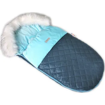 Fusak Baby Nellys Fusak, spacáček 105x55 Velvet exkluziv prošívaný - modrý
