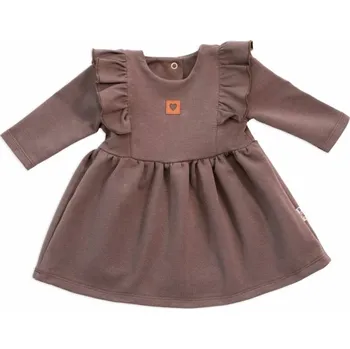 Dětská móda Dětské teplákové šaty, tunika Vintage Love - čokoláda, vel. 74