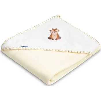 Dětská froté osuška s kapucí 100x100 cm - Jelínek smetanová