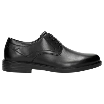 Pánské polobotky Černé Pánské Kožené Společenské Polobotky Wojas 1017551 41