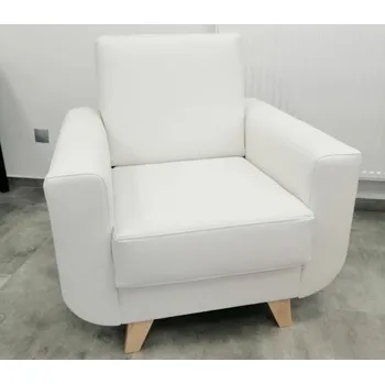 Křeslo DOLMAR SEDAČKY Křeslo - ARAMIS, bílá imitace kůže (VYSTAVENO NA PRODEJNĚ)