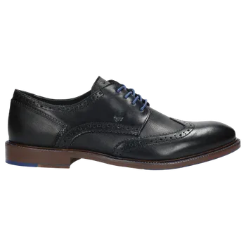 Pánské polobotky Černé Pánské Kožené Boty Ve Stylu Oxfordek Wojas 907251 41