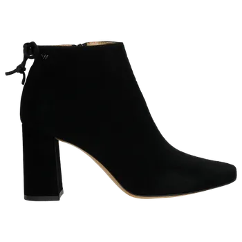 Dámské polobotky Černé Dámské Kotníkové Boty Na Podpatku Z Kvalitní Kůže Wojas 5508861 39