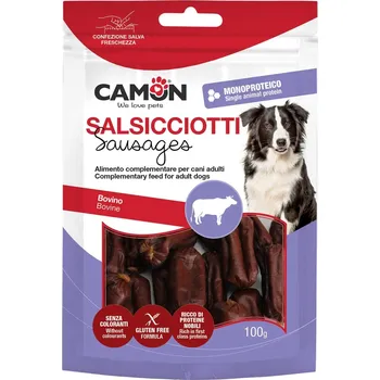 Pamlsek pro psa CAMON KLOBÁSKY HOVĚZÍ MINI 4x1,5 cm 100 g